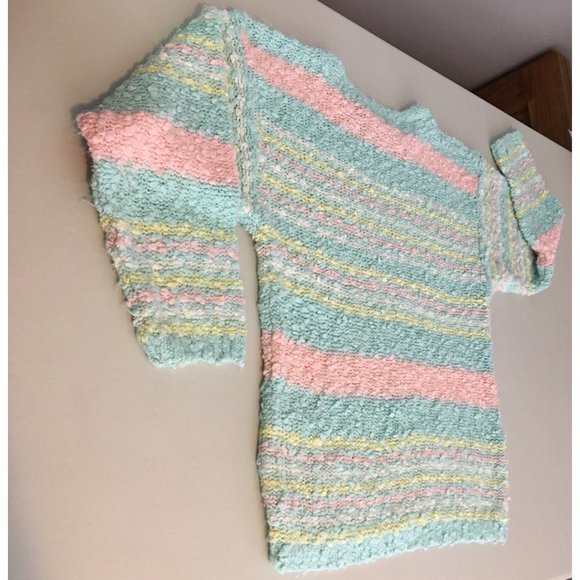 Vintage 80s 90s Pastel Nubby Striped Sweater, Soft Girl Pastel Sweater, VSCO - Picture 9 of 10